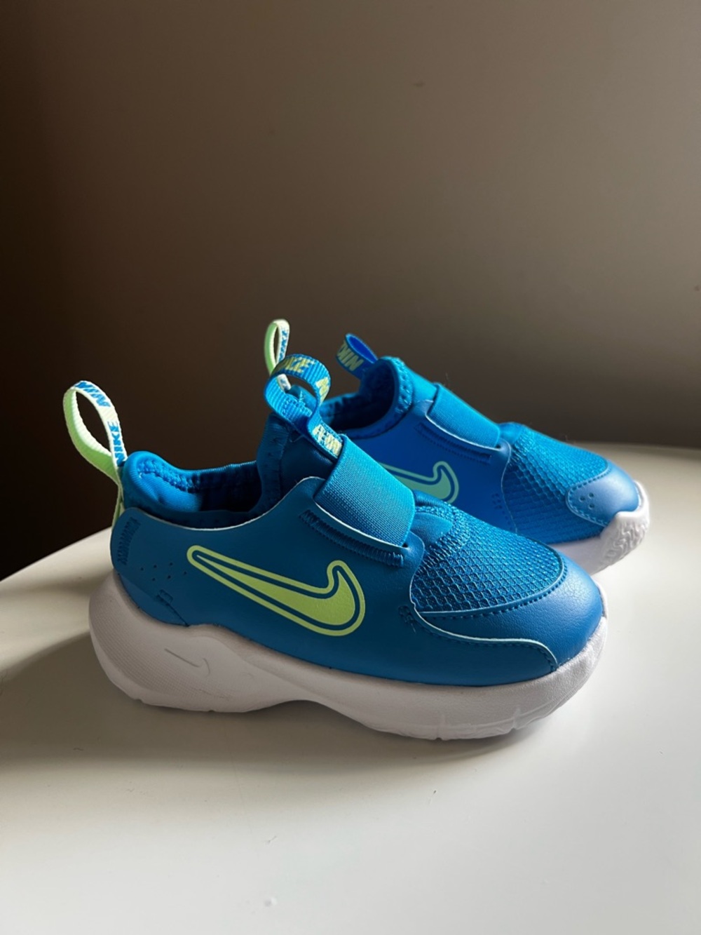 NWOT Toddler Nike Flex Runner 4 in Bright Blue/Green Size 7C
